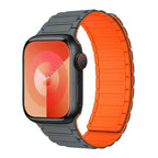 Magnetisches Ersatzarmband für Apple Watch grau orange
