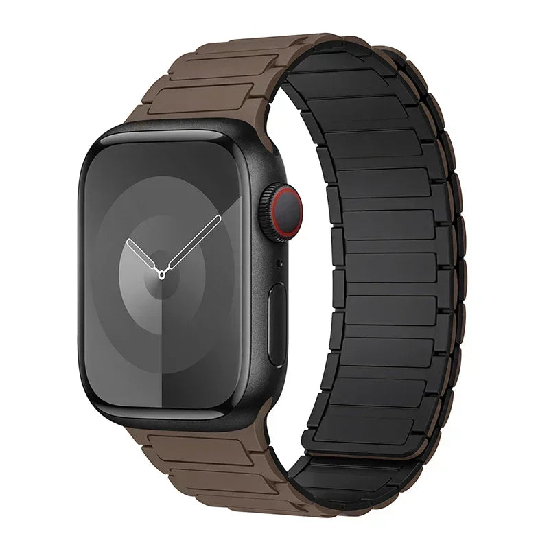 Magnetisches Ersatzarmband für Apple Watch braun schwarz