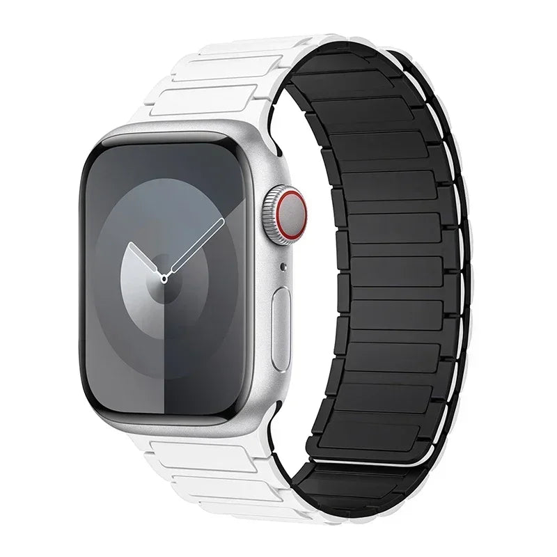 Magnetisches Ersatzarmband für Apple Watch weiß schwarz