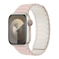 Magnetisches Ersatzarmband für Apple Watch rosa und weiß