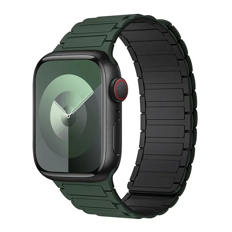 Magnetisches Ersatzarmband für Apple Watch grün schwarz