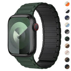 Magnetisches Ersatzarmband für Apple Watch grün schwarz