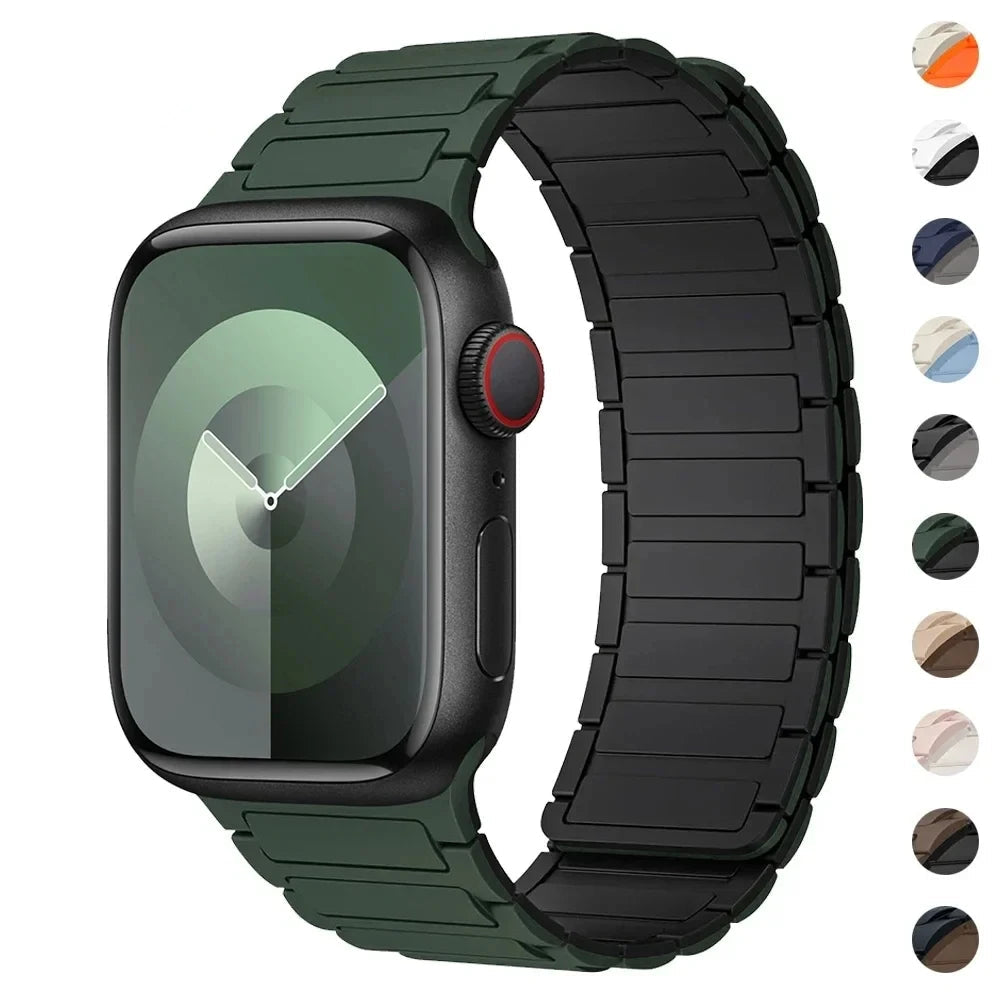 Magnetisches Ersatzarmband für Apple Watch grün schwarz