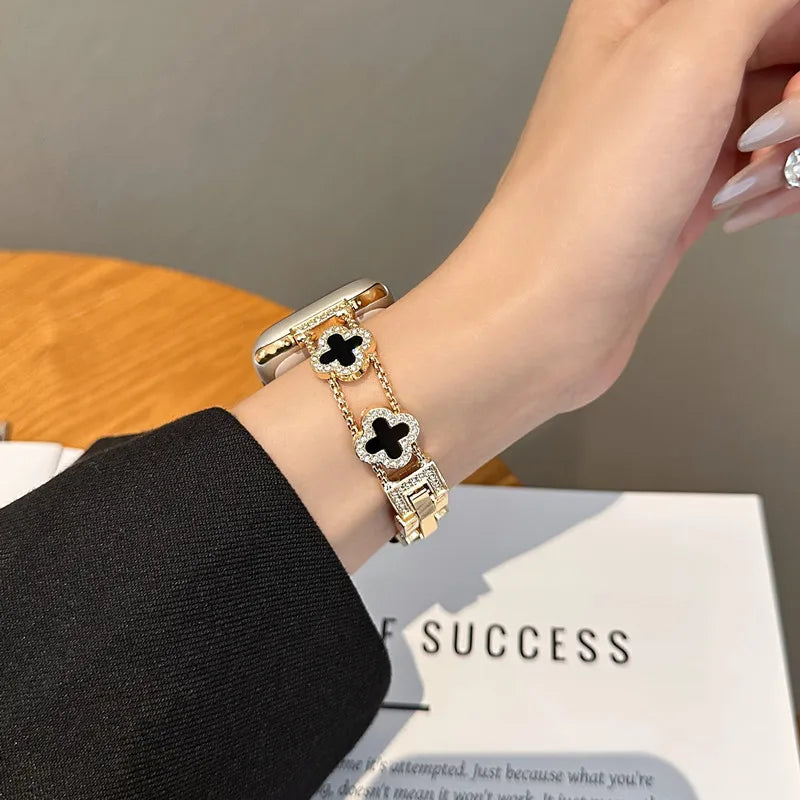 Ersatzarmband für Apple Watch - Kleeblatt-Design Gold