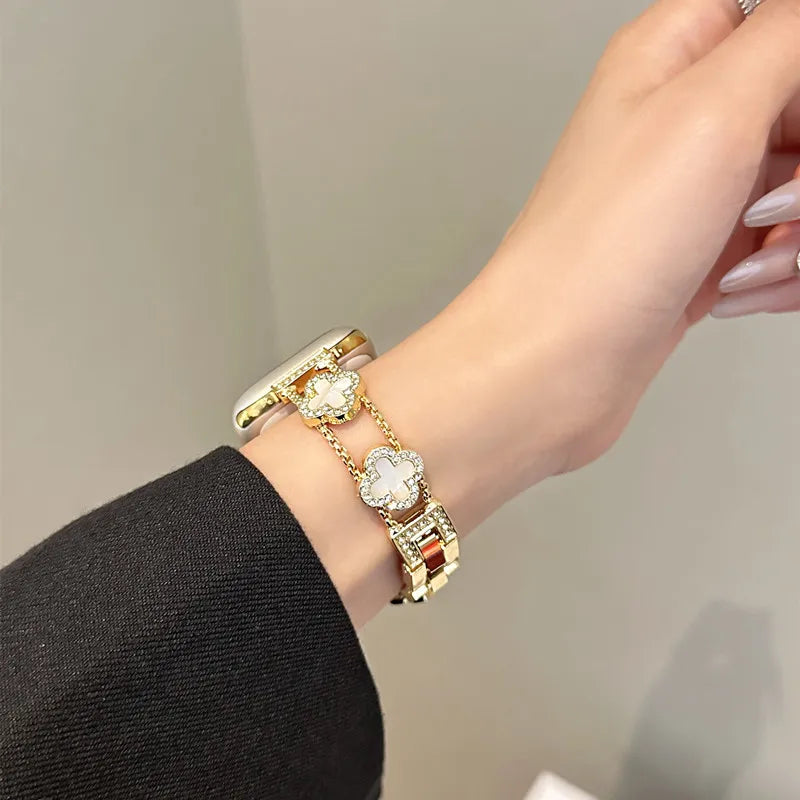 Ersatzarmband für Apple Watch - Kleeblatt-Design Gold