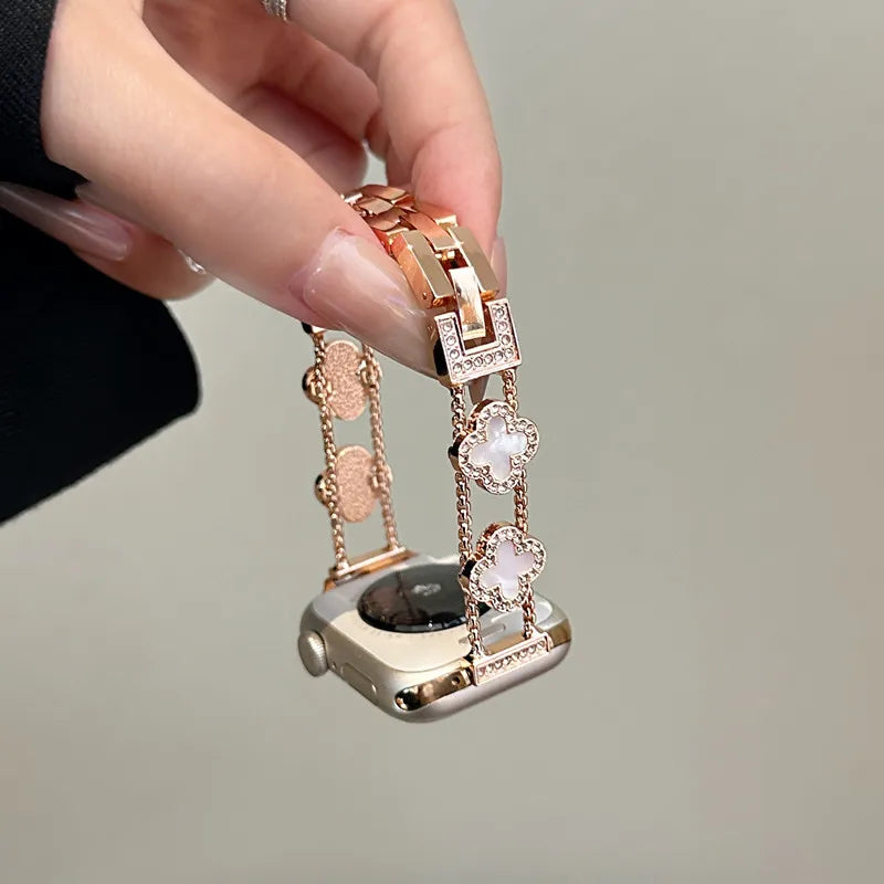 Ersatzarmband für Apple Watch - Kleeblatt-Design Roségold