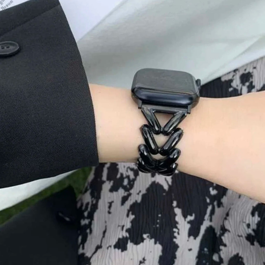 Ersatzarmband für Apple Watch aus schwarzem Stahl