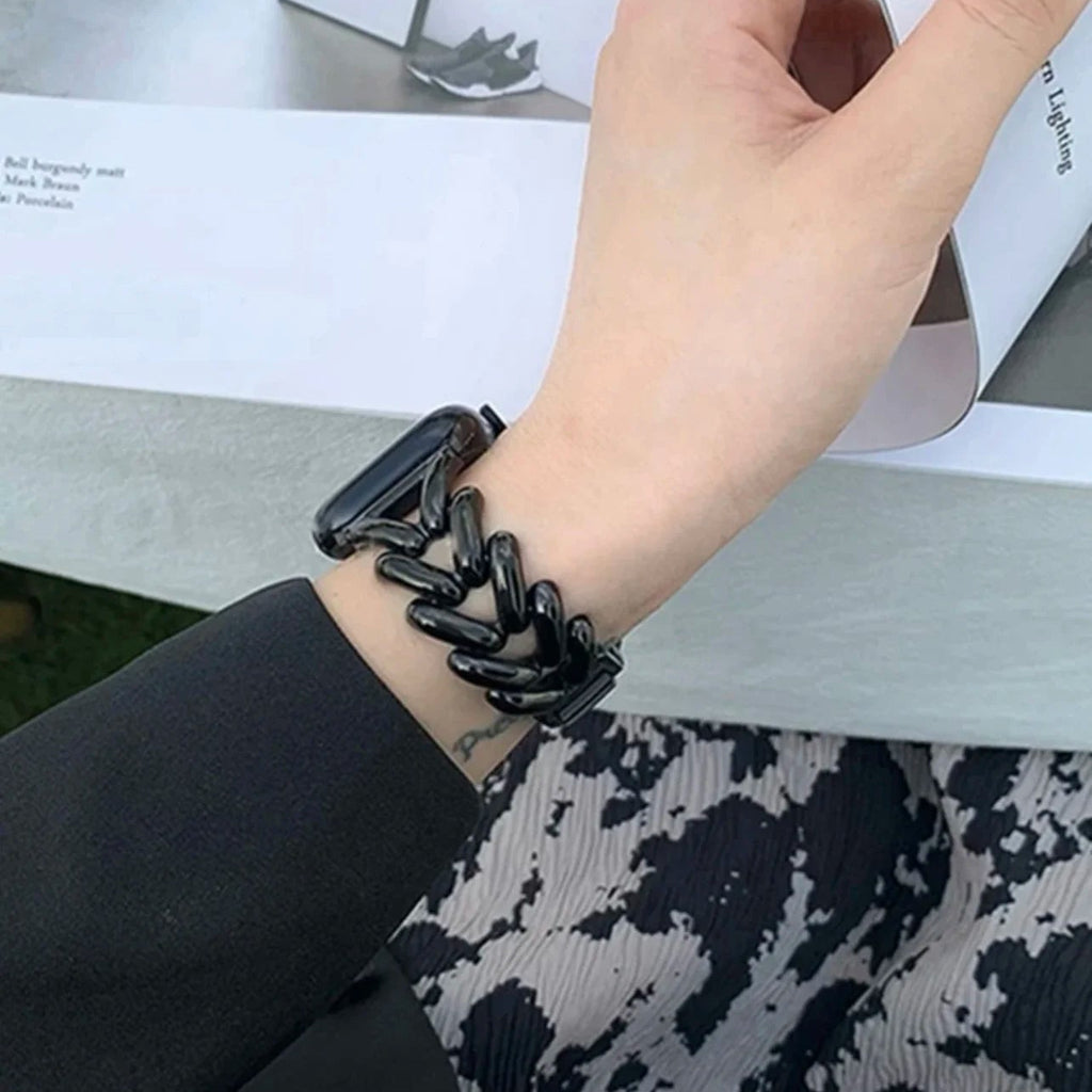 Ersatzarmband für Apple Watch aus schwarzem Stahl