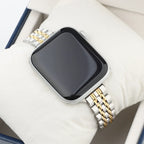 Ersatzarmband für Apple Watch aus silberfarbenem und goldfarbenem Edelstahl