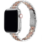Ersatzarmband für Apple Watch aus silberfarbenem und roségoldfarbenem Edelstahl