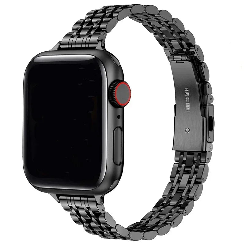 Ersatzarmband für Apple Watch aus schwarzem Edelstahl