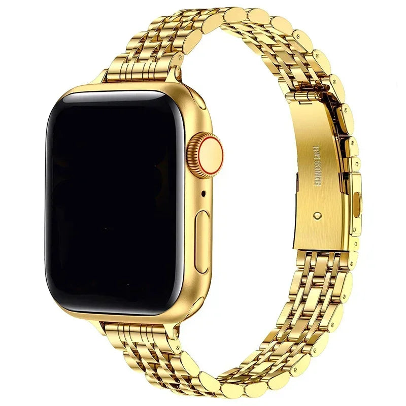 Ersatzarmband für Apple Watch aus goldfarbenem Edelstahl