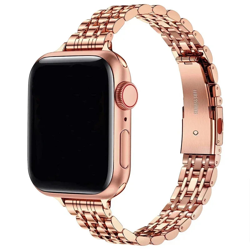 Ersatzarmband für Apple Watch aus roségoldfarbenem Edelstahl