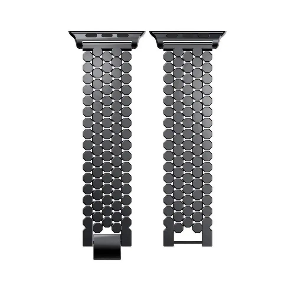 Ersatzarmband für Apple Watch aus Edelstahl - für Damen Schwarz