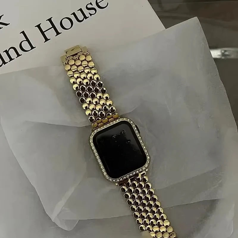 Ersatzarmband für Apple Watch aus Edelstahl - für Damen Gold