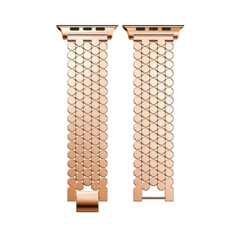 Ersatzarmband für Apple Watch aus Edelstahl - für Damen Roségold
