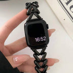 Ersatzarmband für Apple Watch aus schwarzem Stahl