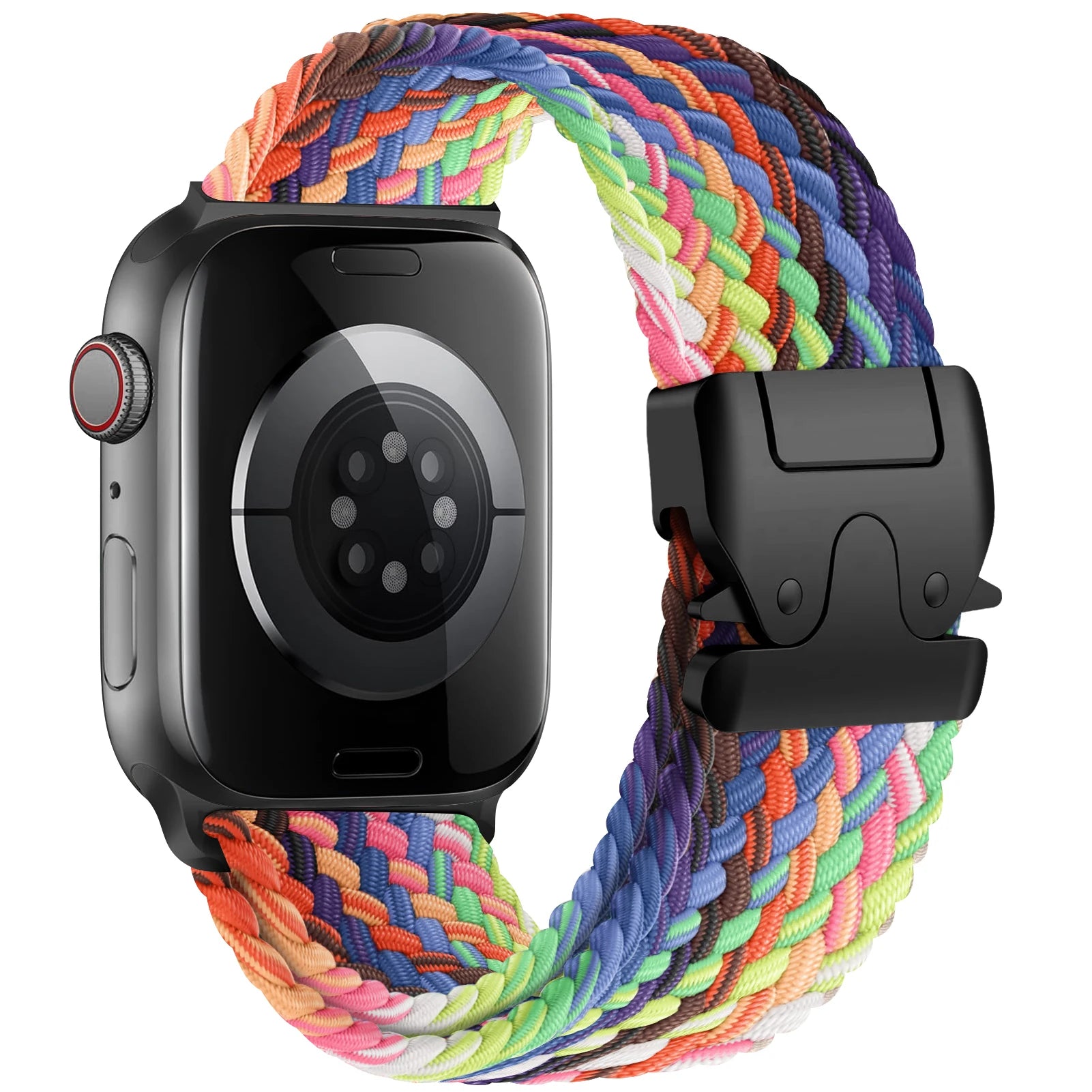 Ersatzarmband für Apple Watch aus Regenbogen-Fallschirmseil