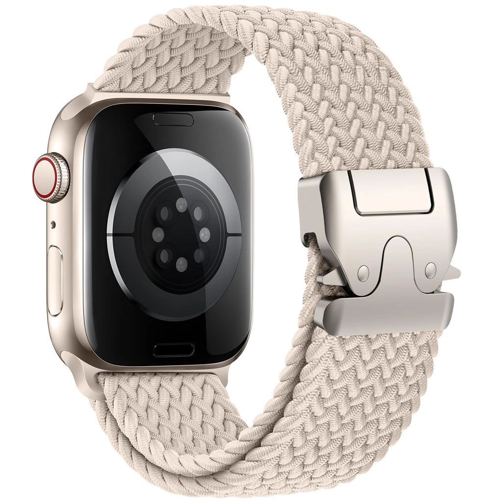 Ersatzarmband für Apple Watch aus beigem Fallschirmseil