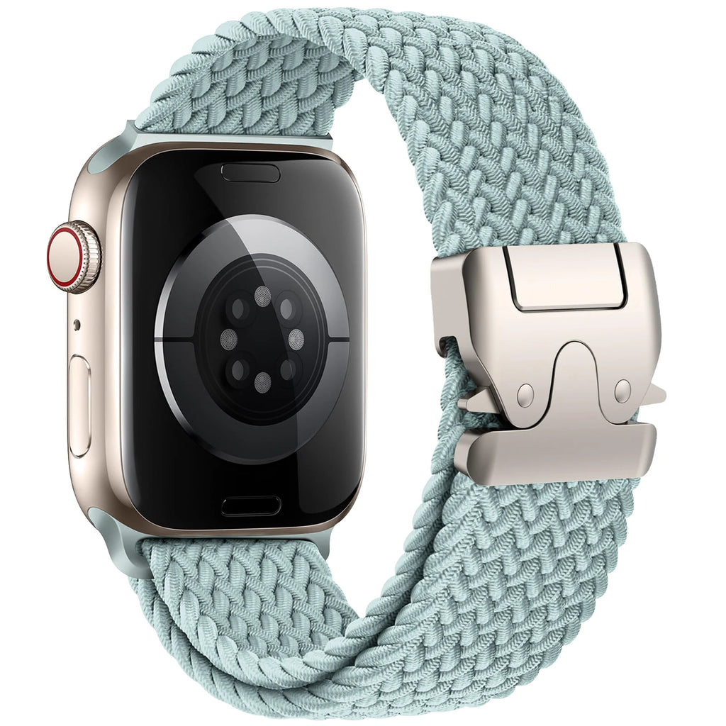 Ersatzarmband für Apple Watch aus cyanfarbenem Fallschirmseil
