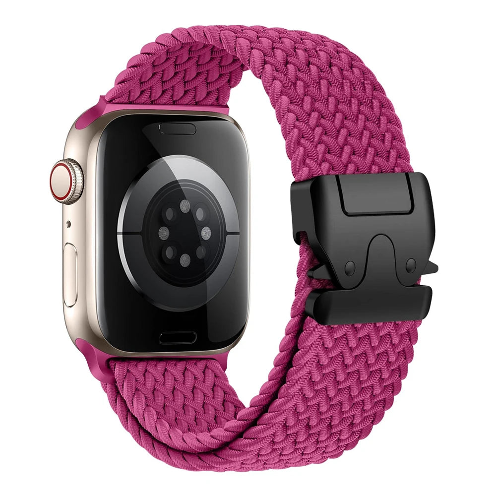 Ersatzarmband für Apple Watch aus fuchsienfarbenem Fallschirmseil