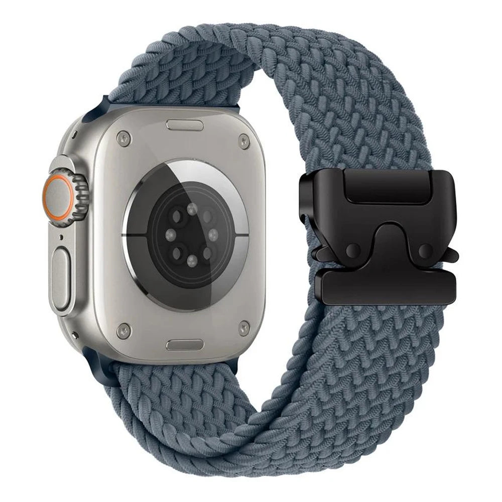 Ersatzarmband für Apple Watch aus blau-grauem Fallschirmseil