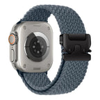 Ersatzarmband für Apple Watch aus blau-grauem Fallschirmseil