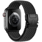 Ersatzarmband für Apple Watch aus schwarzem Fallschirmseil