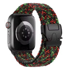 Ersatzarmband für Apple Watch aus rot-grünem Fallschirmseil