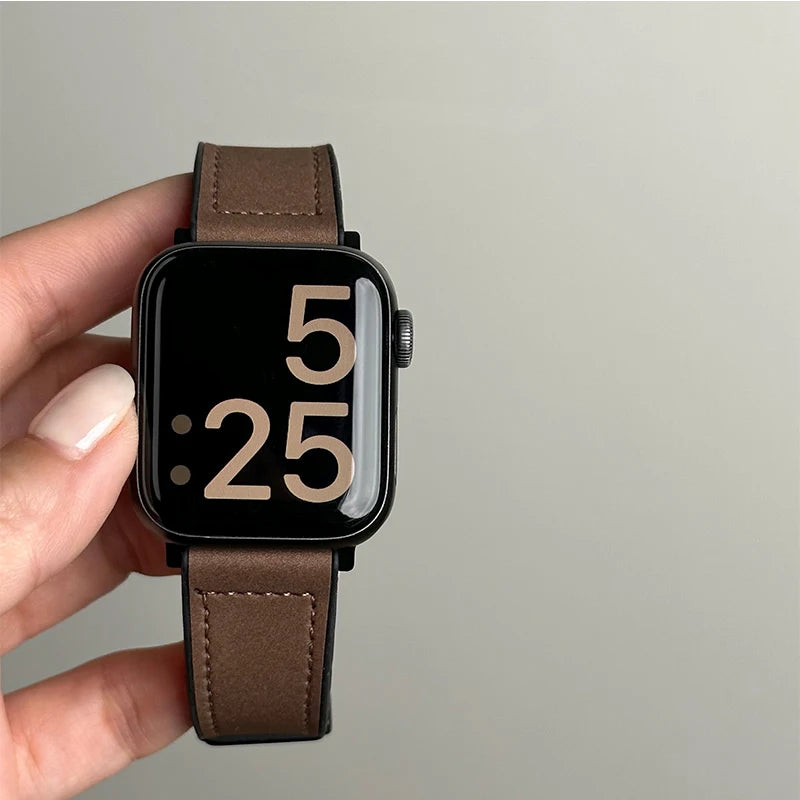 Ersatzarmband für die Apple Watch aus braunem Leder