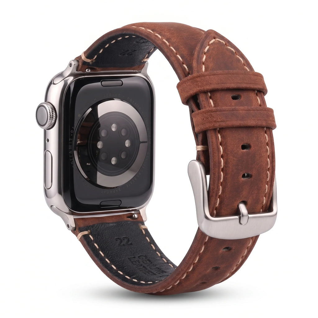 Ersatzarmband für die Apple Watch aus klassischem hellbraunem Leder
