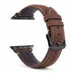 Ersatzarmband für die Apple Watch aus klassischem braun-schwarzem Leder