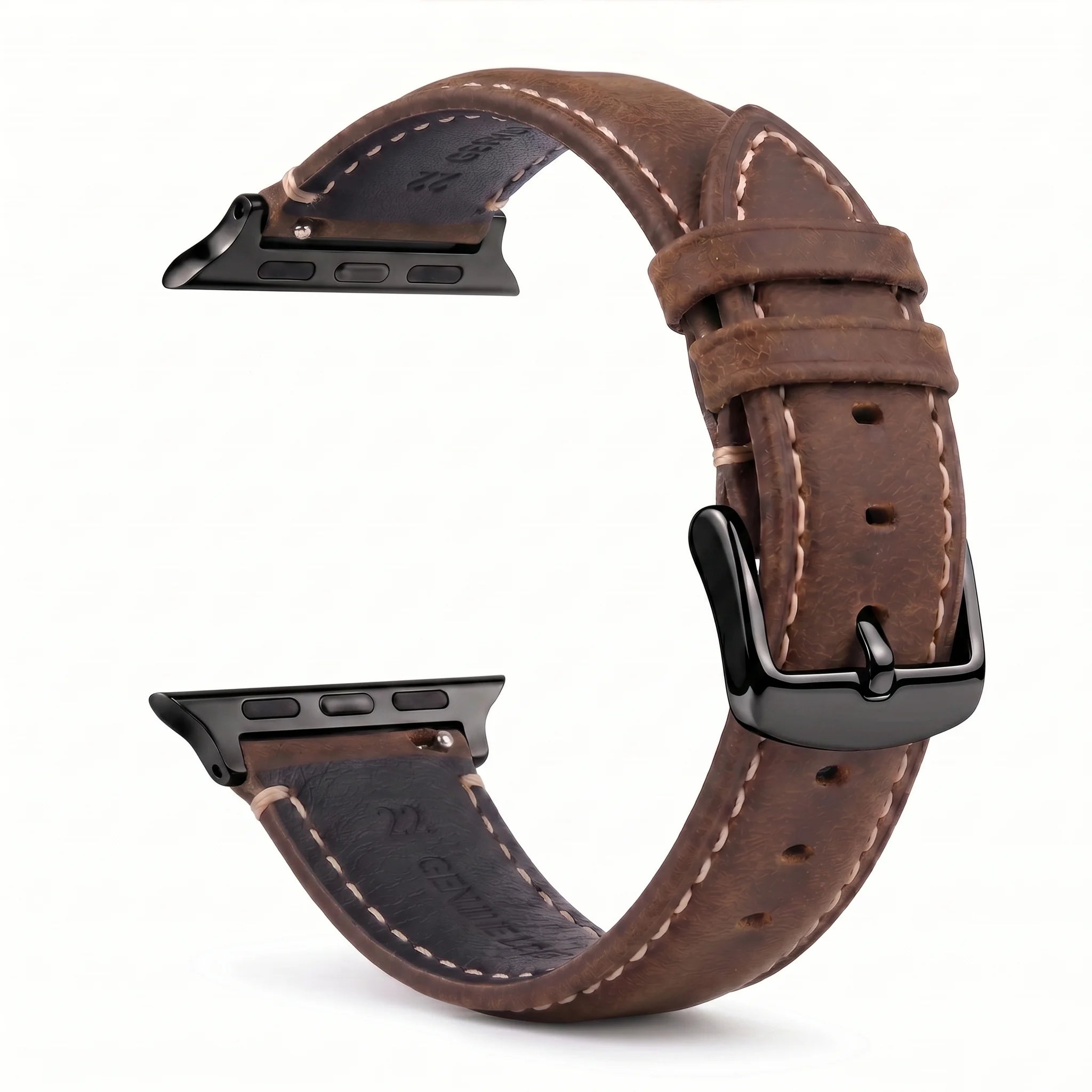 Ersatzarmband für die Apple Watch aus klassischem braun-schwarzem Leder