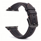 Ersatzarmband für die Apple Watch aus klassischem schwarzen Leder