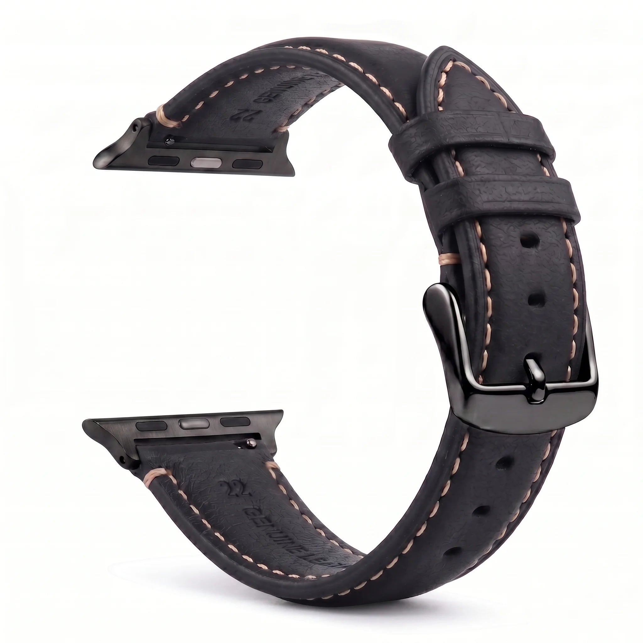 Ersatzarmband für die Apple Watch aus klassischem schwarzen Leder