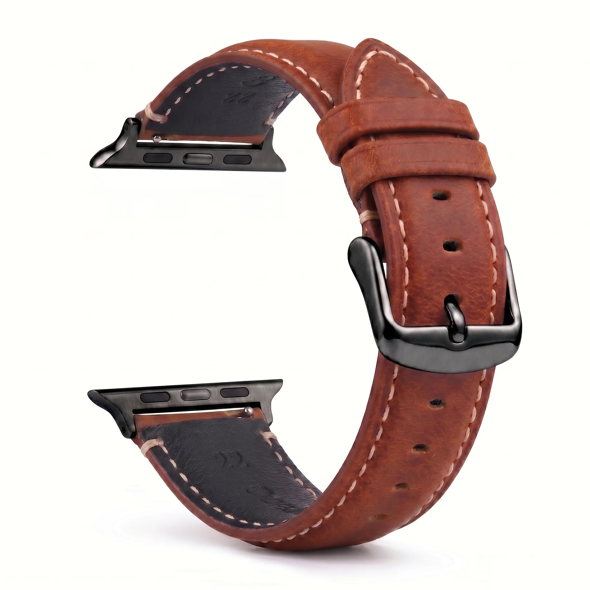 Ersatzarmband für die Apple Watch aus klassischem braun-schwarzem Leder