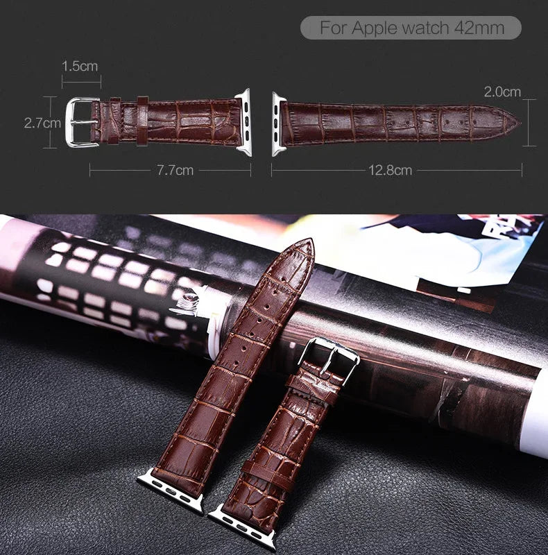 Ersatzarmband für die Apple Watch aus Leder und Stahl 