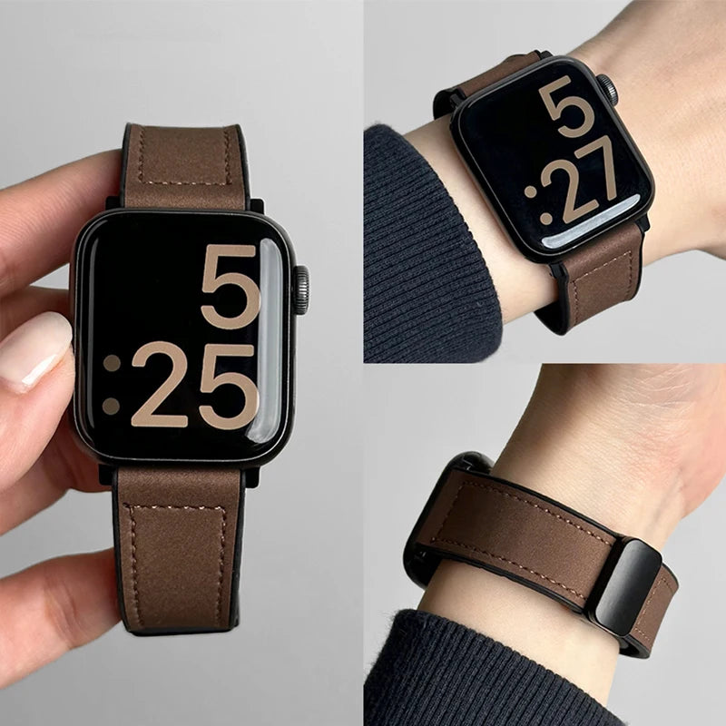 Ersatzarmband für die Apple Watch aus braunem Leder