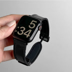 Ersatzarmband für die Apple Watch aus schwarzem Leder