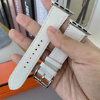 Ersatzarmband für Apple Watch aus Leder für Damen und Herren in Weiß