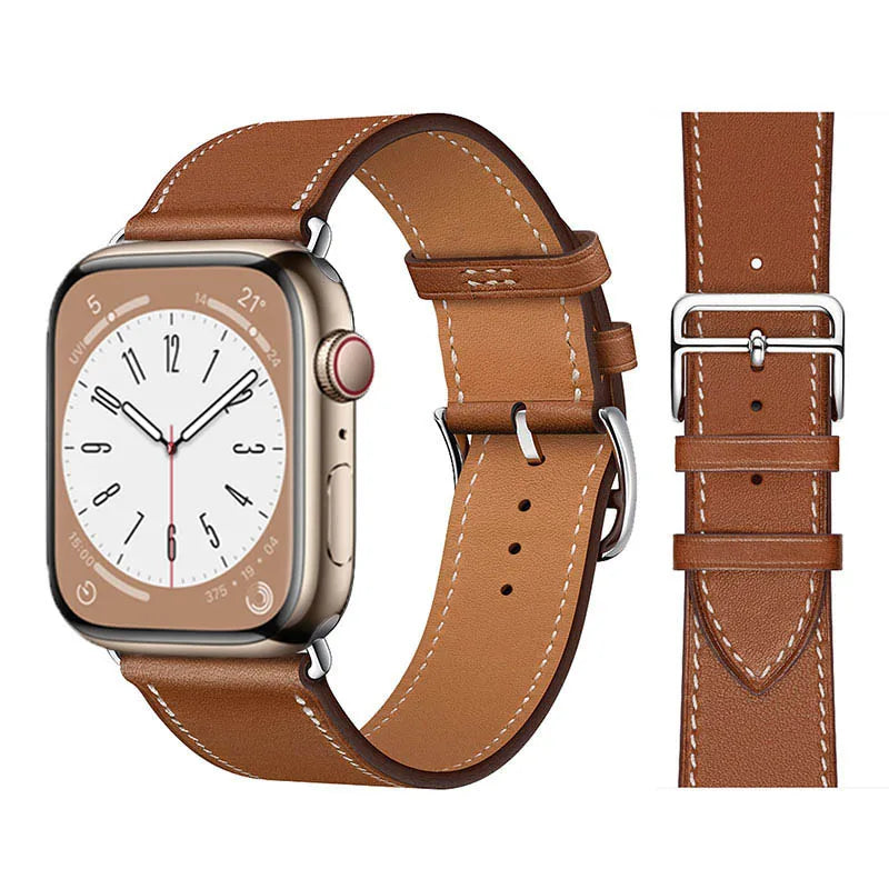 Ersatzarmband für Apple Watch aus Leder für Damen und Herren in Braun