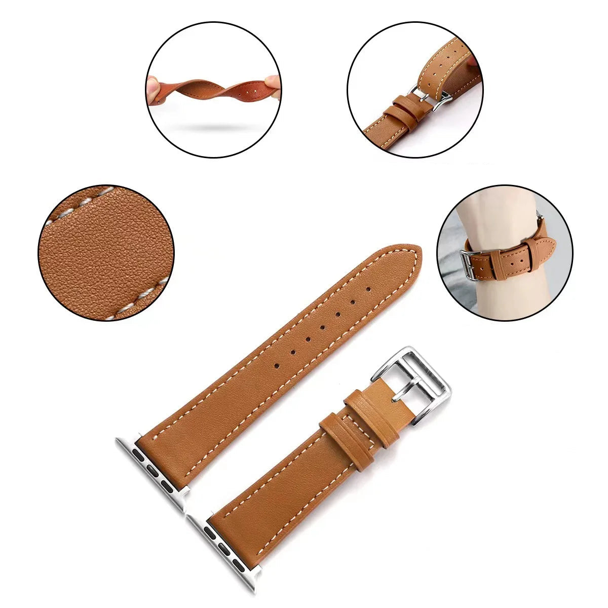 Ersatzarmband für Apple Watch aus Leder für Damen und Herren