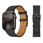 Ersatzarmband für Apple Watch aus Leder für Damen und Herren in Schwarz