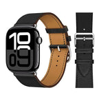 Ersatzarmband für Apple Watch aus Leder für Damen und Herren in Schwarz