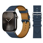 Ersatzarmband für Apple Watch aus Leder für Damen und Herren in Blau