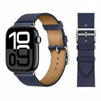 Ersatzarmband für Apple Watch aus Leder für Damen und Herren in Blau