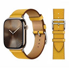 Ersatzarmband für Apple Watch aus Leder für Damen und Herren in Gelb