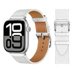 Ersatzarmband für Apple Watch aus Leder für Damen und Herren in Weiß