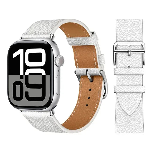 Ersatzarmband für Apple Watch aus Leder für Damen und Herren in Weiß