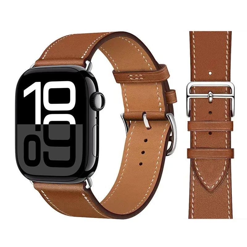 Ersatzarmband für Apple Watch aus Leder für Damen und Herren in Braun